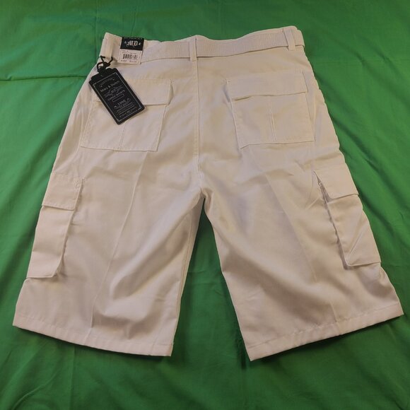 Marx & Dutch Cargo Shorts With Belt Men's 36 White - Picture 2 of 10